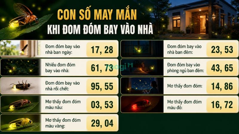 Con số may mắn khi đom đóm bay vào nhà