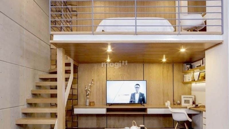 Đơn giản nhưng lại trở nên nổi bật hơn nhờ chất liệu gỗ ấm áp, tự nhiên