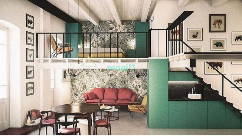 Một không gian sinh hoạt đầy tiện nghi khi xây nhà 30m2 có gác lửng
