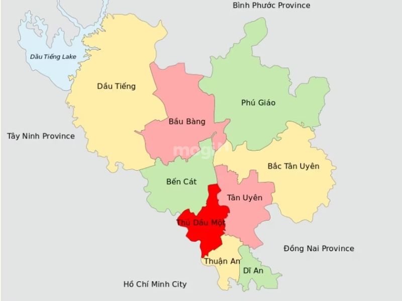 Bình Dương nằm giao giữa nhiều tỉnh thành