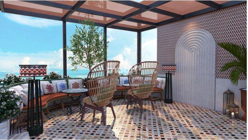 Thiết kế sân thượng phong cách Boho