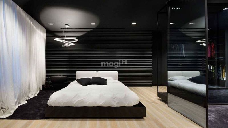 Mệnh Mộc sơn nhà màu gì? Phòng ngủ màu đen sang trọng, toát vẻ quyền lực