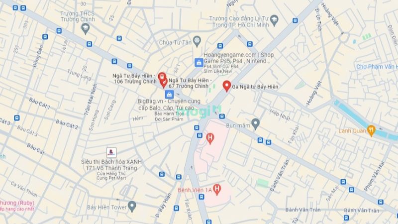 Bản đồ thể hiện những tuyến đường quan trọng ở ngã tư Bảy Hiền