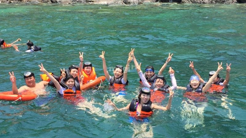 Trải nghiệm lặn biển ngắm san hô và bắt ốc tại đảo Hải Tặc - Nguồn ảnh: Sưu tầm