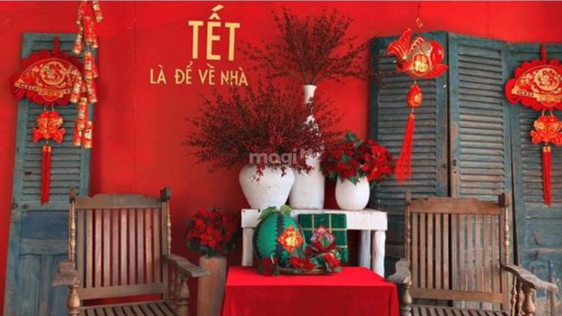 10 ý tưởng trang trí gian hàng Tết ấn tượng và bắt mắt 12 Trang trí hoa Tết trong gian hàng