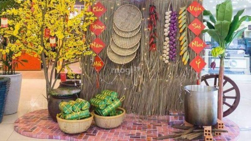 10 ý tưởng trang trí gian hàng Tết ấn tượng và bắt mắt 16 Không gian ẩm thực Việt ngày Tết trong gian hàng