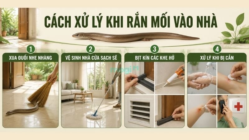 Cách xử lý khi rắn mối vào nhà