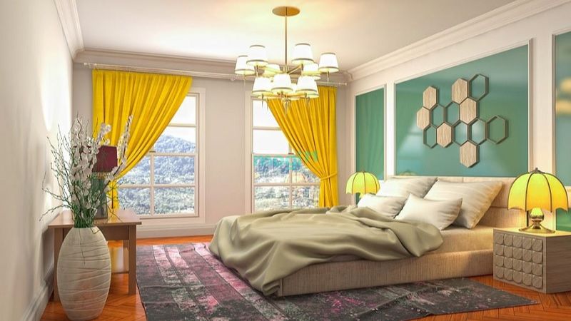 Một cách bài trí phòng ngủ với màu sắc tươi sáng, hợp Mb6688 đang hoakt động