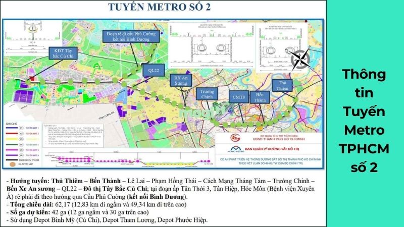 Dự kiến khởi công 5 tuyến metro tại TPHCM năm 2026 và thông tin chi tiết 3 Thông tin tuyến Metro TP.HCM số 2