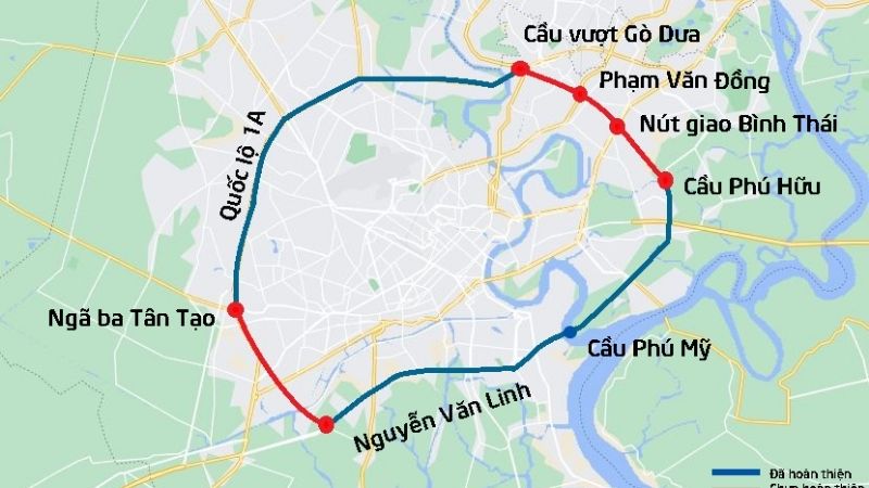 Dự án Vành đai 2 TPHCM - Thành phần 1 và 2 (Cầu Phú Hữu – Võ Nguyên Giáp – Phạm Văn Đồng)