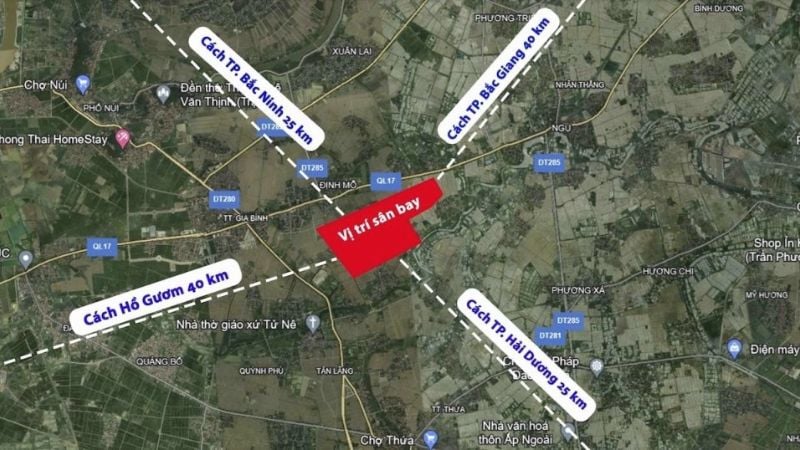 Dự án sân bay Gia Bình 2026: Cập nhật tiến độ và quy mô chi tiết 5 sân bay Gia Bình là vị trí nằm gần Hà Nội và các trung tâm kinh tế công nghiệp của miền Bắc
