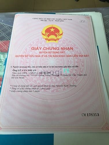 Hình ảnh Bán lô đất khhu nội bộ DT 4x20m đường Lê Quát q.Tân Phú