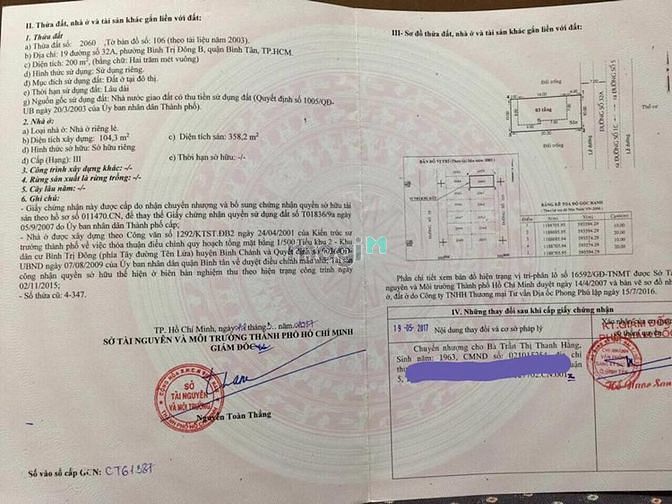 Hình ảnh Bán nhà MT Cư Xá Phú Lâm B, 6.2 tỷ