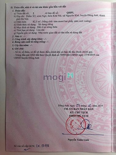 Hình ảnh Đất Đấu Gía Điểm X2 Khê Nữ Đông Anh - Mặt Đường Lê Hữu Tựu Sổ Đỏ CC