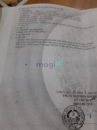 Hình ảnh Bán đất 89 Làng Tăng Phú ,P Tăng Nhơn Phú A ,Quận 9 ( ngang 4x15m =61)