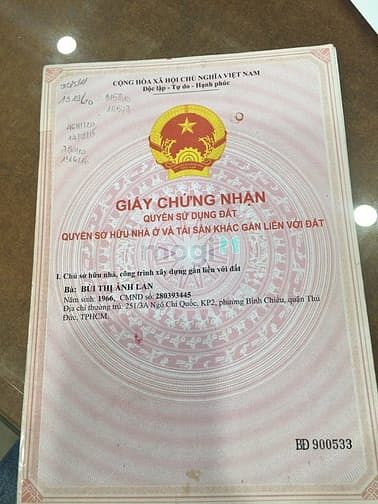 Hình ảnh Bán đất 26 triệu/1 m2 hẻm xe hơi Ngô Chí Quốc, Thủ Đức