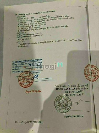 Hình ảnh Bán đất thổ cư gần đường Lã Xuân Oai phường Long Trường Q9