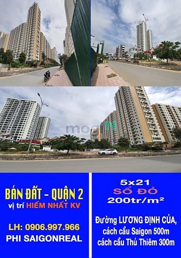 Hình ảnh Bán đất mặt tiền Lương Định Của Q2, gần cầu Thủ Thiêm và SALA, 5x20,SĐ