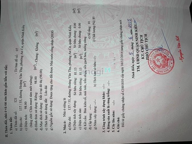 Hình ảnh Bán nền trục chính hẻm 137 Hoàng Văn Thụ, Phường An Cư, Quận Ninh Kiều