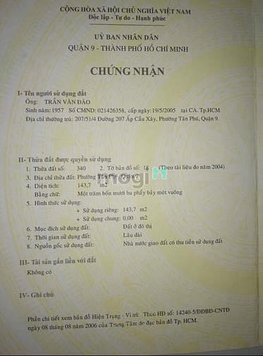 Hình ảnh Bán lô đất xây biệt thự quá đẹp đường 138 Hoàng Hữu Nam , Quận 9
