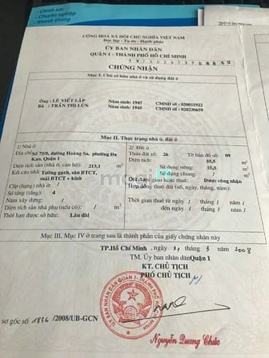 Hình ảnh Bán nhà hẻm 8m Đường Hoàng Sa Quận 1