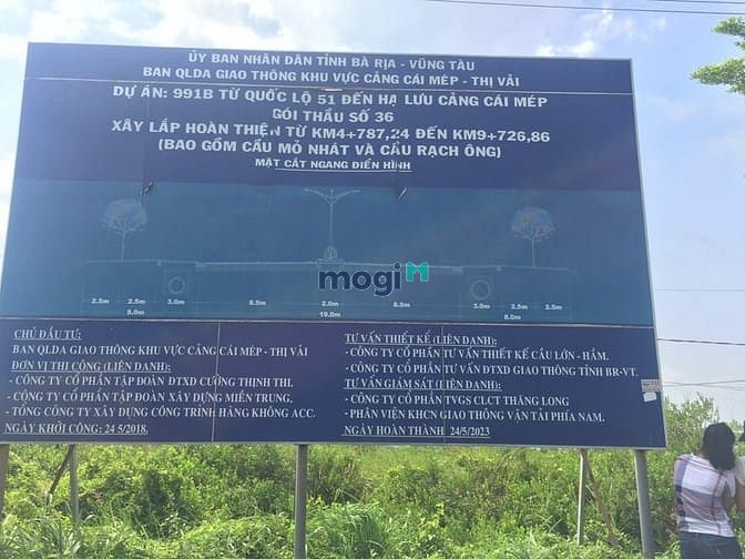 Hình ảnh 1 tỷ cho lô đất đẹp Phú Mỹ ngay cảng Cái Mép DT 519m2. Giá 2,2tr/m2