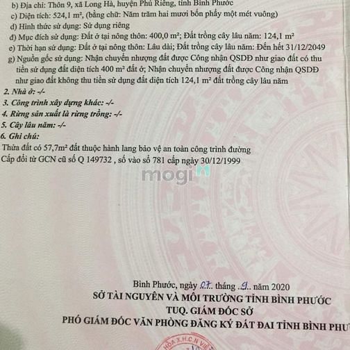 Hình ảnh Cần bán đất xã Long Hà Phú Riềng Bình Phước