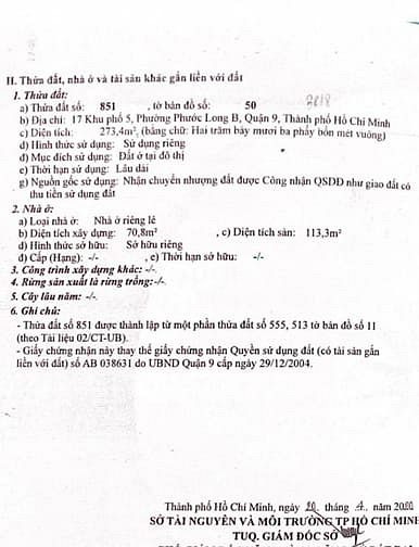 Hình ảnh Nền biệt thự chính chủ quận 9 giá 100%