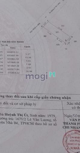 Hình ảnh 5m47x17m, sổ hồng 93m2 1902/2 Lê Văn Lương