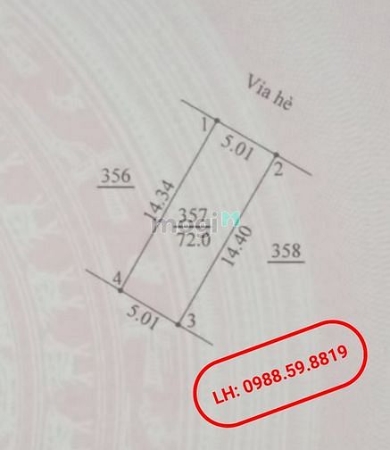 Hình ảnh Đất DV đường 32, TT Trạm Trôi, Hoài Đức, sổ đỏ CC , TT hành chính