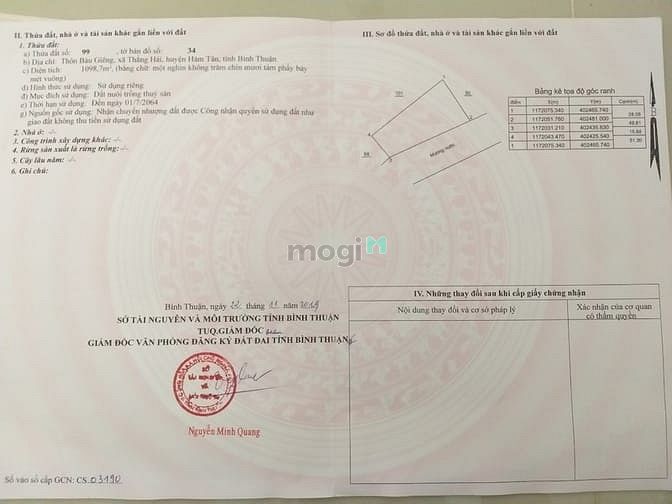 Hình ảnh Đất Thắng Hải. Hàm tân,Bình thuận. 4 mẫu 6 giá 10 tỷ 500 tr