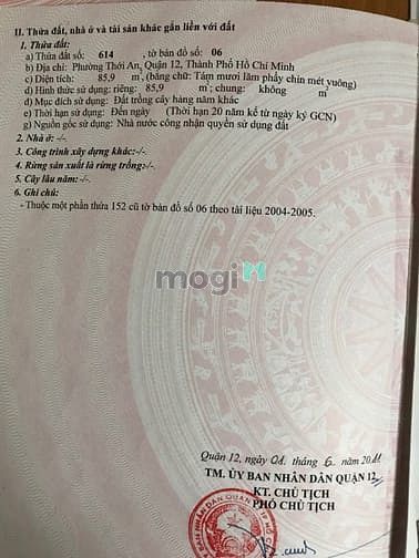 Hình ảnh Bán Đất Mặt Tiền 4x20 Thới An 8, P. Thới An, Quận 12