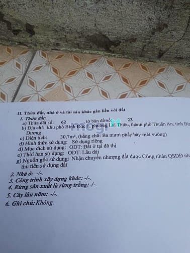 Hình ảnh Bán nhà lái thiêu full thổ cư giá 1ty2