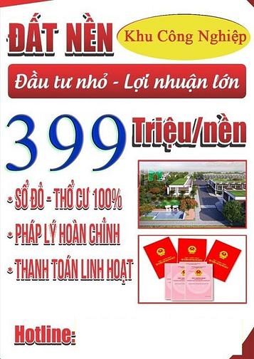 Hình ảnh Bán đất nền chính chủ giá 399 triệu/ nền