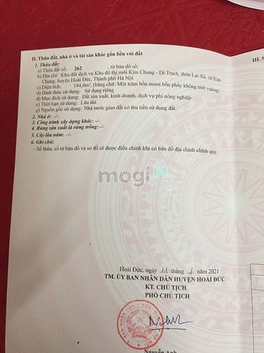 Hình ảnh Cần bán ô đất dịch vụ Kim Chung Di Trạch Lai Xá