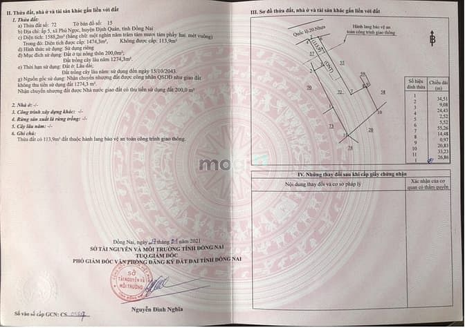 Hình ảnh Bán Đất Định Quán Mặt Tiền Quốc Lộ 20 có 400m Thổ Cư 1800m2