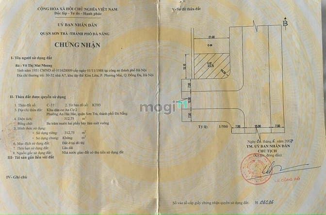 Hình ảnh Bán siêu phẩm đất 2 MT Hồ Nghinh - Dương Tự Minh quận Sơn Trà,Đà Nẵng