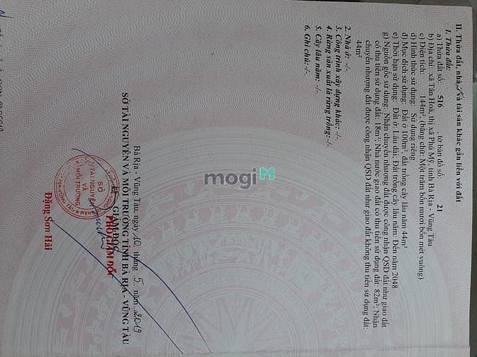 Hình ảnh Đất MT đường vô núi Dinh – gần cảng Cái Mép – Phú Mỹ
