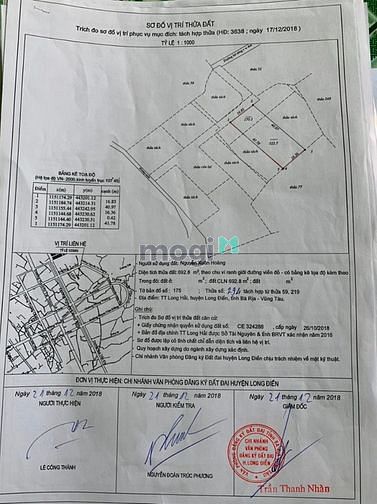 Hình ảnh chủ gửi cần bán đất Thị trấn Long Hải: - Tổng diện tích: 650m².