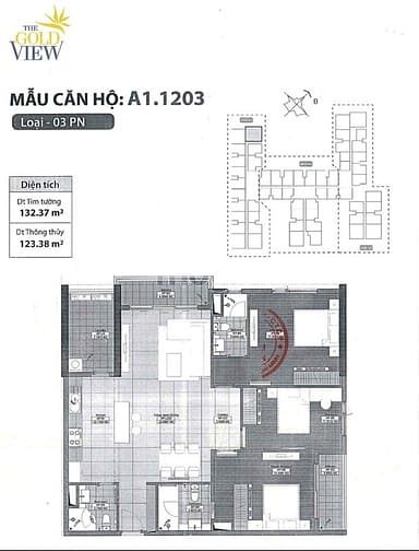 Hình ảnh Căn Hộ 3PN, 2WC, 135m2 view Bitexco Giá 7,9 Tỷ -Đẹp nhất Gold View