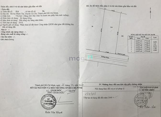 Hình ảnh Bán đất ở, đất thổ cư 736.4m² tại đường Tỉnh lộ 7, Xã An Nhơn Tây, Huy
