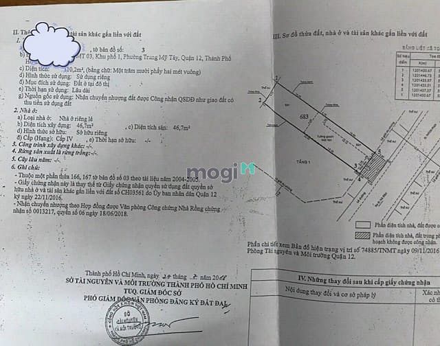 Hình ảnh Đất Thổ Cư 122m2 Mặt Tiền Đường TMT 13 Gần Chợ Trung Chánh , Quận 12 .