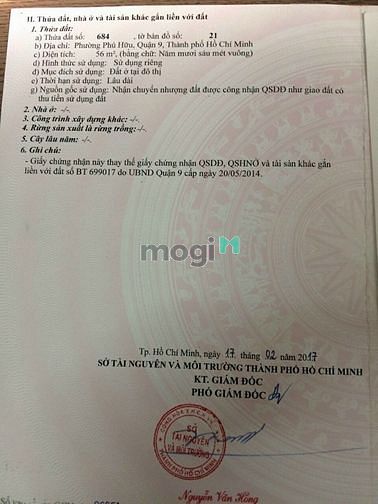 Hình ảnh Bán đất đường 990, phường Phú Hữu, Tp Thủ Đức, 56m, giá 3.0 tỷ.Sổ hồng