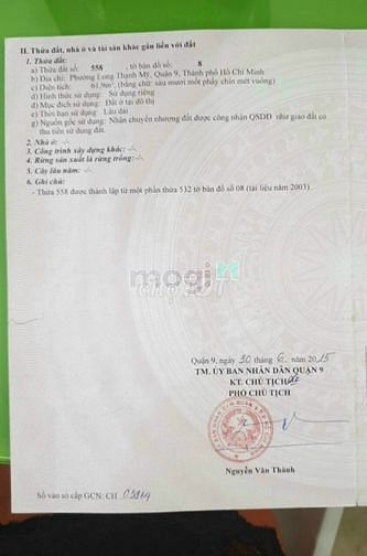Hình ảnh Đất DT: 4x15,5=62m2 MT hẻm 60, Đường Hoàng Hữu Nam, Long Thạnh Mỹ. Q9