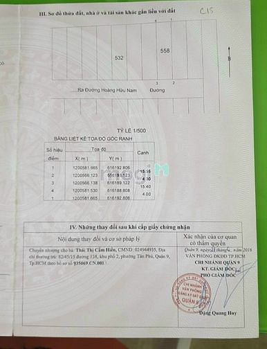 Hình ảnh Đất DT: 4x15,5=62m2 MT hẻm 60, Đường Hoàng Hữu Nam, Long Thạnh Mỹ. Q9