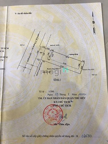 Hình ảnh Đất hẻm xe hơi  1/ Thủ Đức 50tr/m2, full thổ cư hẻm 6m5 -145M2= 6.3x23