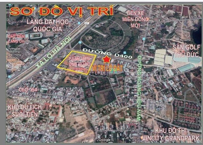 Hình ảnh Bán đất mặt tiền đường D400 sát bệnh viện ung bướu DT 200m2 ngang 8