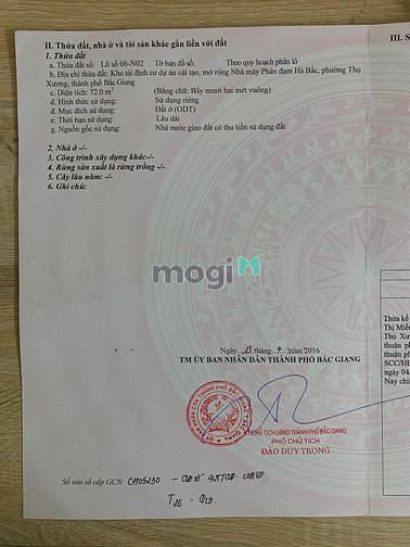 Hình ảnh Bán lô đất chính chủ đường Trần Khát Chân Thọ Xương Bắc Giang