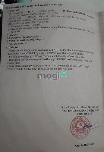 Hình ảnh Bán đất 110m2, Mặt tiền Đường Nguyễn Hoàng, có sổ hồng. LH: Kim Anh