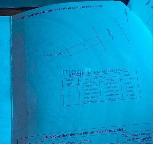 Hình ảnh Đất MT ( 5x21m2 - 105m.) Đường 494 Lê Văn Việt , Quận 9